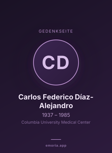 Gedenkportrait von Carlos Federico Díaz-Alejandro