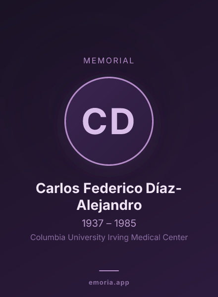 Memorial portrait of Carlos Federico Díaz-Alejandro