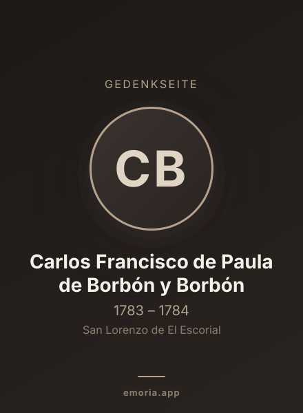 Gedenkportrait von Carlos Francisco de Paula de Borbón y Borbón
