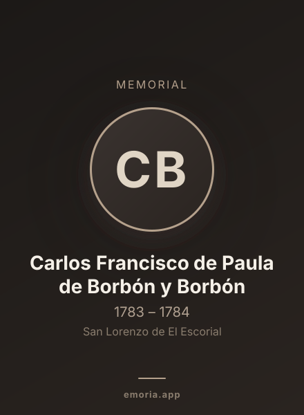 Memorial portrait of Carlos Francisco de Paula de Borbón y Borbón