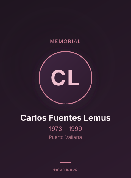 Memorial portrait of Carlos Fuentes Lemus