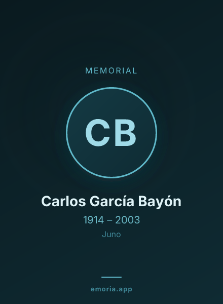 Memorial portrait of Carlos García Bayón