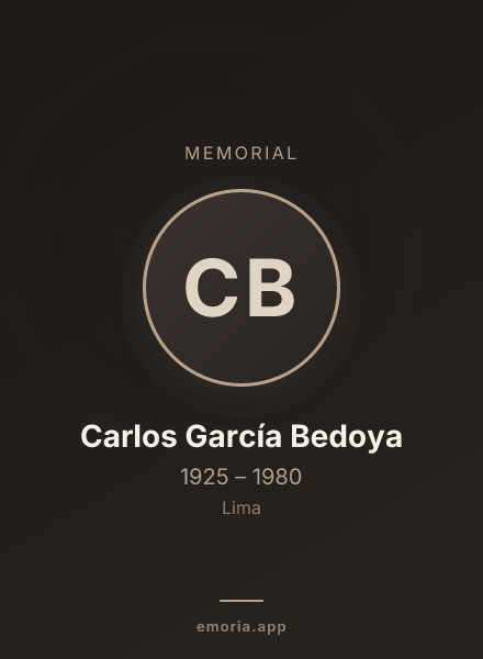 Memorial portrait of Carlos García Bedoya
