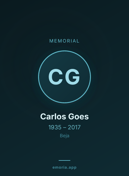 Memorial portrait of Carlos Goes