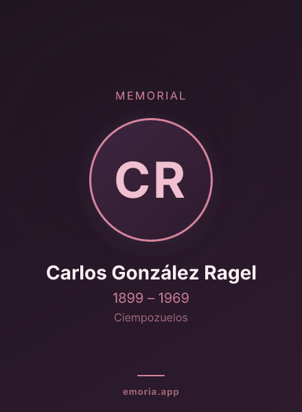 Memorial portrait of Carlos González Ragel