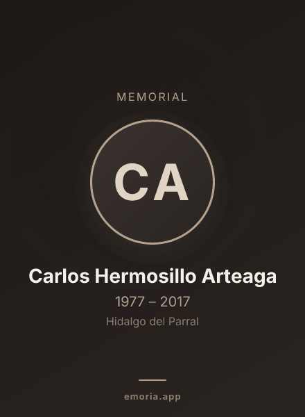 Memorial portrait of Carlos Hermosillo Arteaga