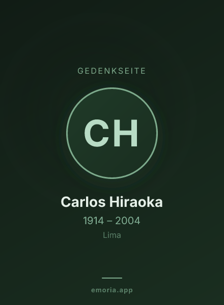 Gedenkportrait von Carlos  Hiraoka