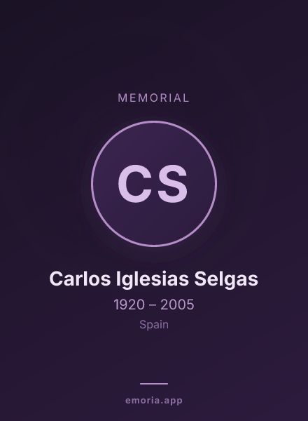 Memorial portrait of Carlos Iglesias Selgas
