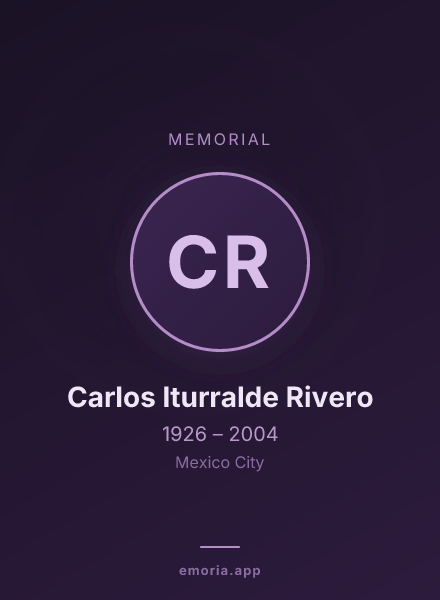 Memorial portrait of Carlos Iturralde Rivero