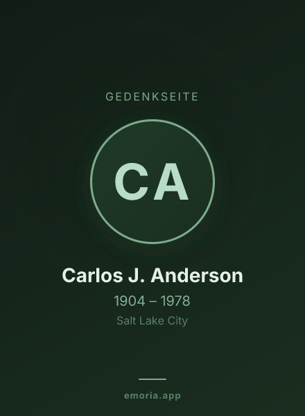 Gedenkportrait von Carlos J. Anderson