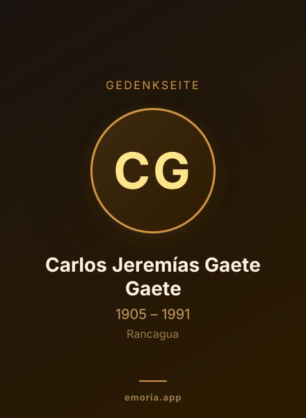 Gedenkportrait von Carlos Jeremías Gaete Gaete