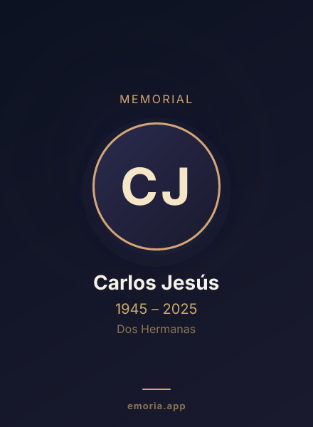 Memorial portrait of Carlos Jesús