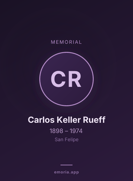 Memorial portrait of Carlos Keller Rueff