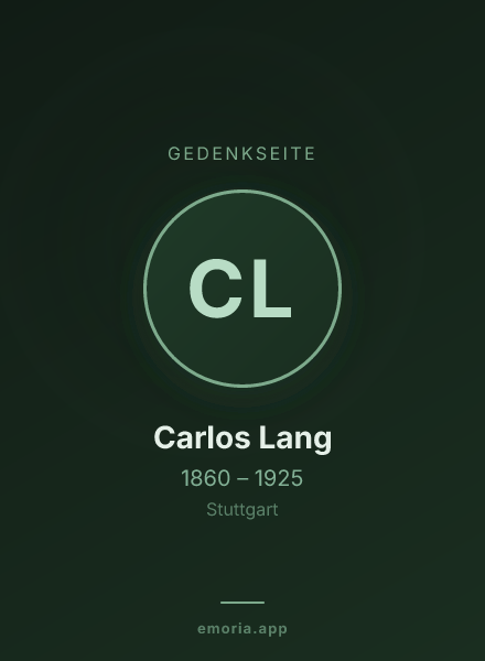 Gedenkportrait von Carlos Lang