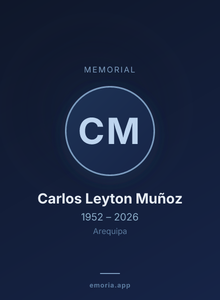 Memorial portrait of Carlos Leyton Muñoz