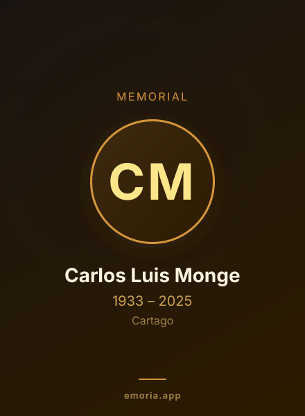 Memorial portrait of Carlos Luis Monge