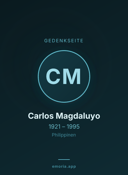 Gedenkportrait von Carlos Magdaluyo