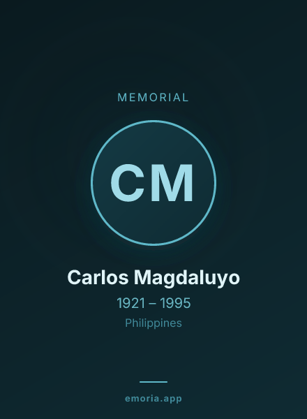 Memorial portrait of Carlos Magdaluyo