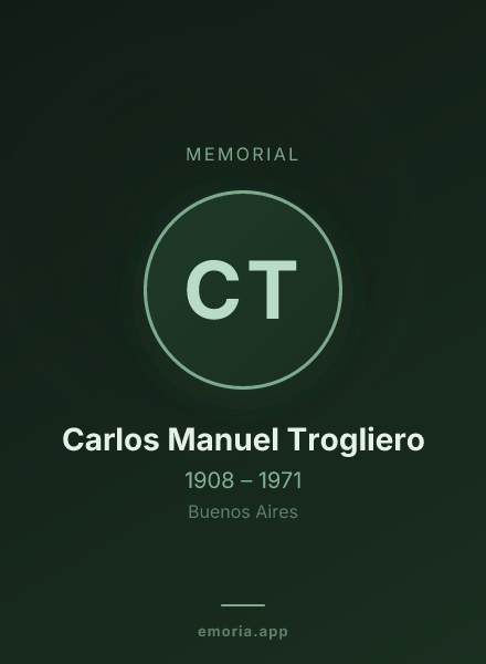 Memorial portrait of Carlos Manuel Trogliero