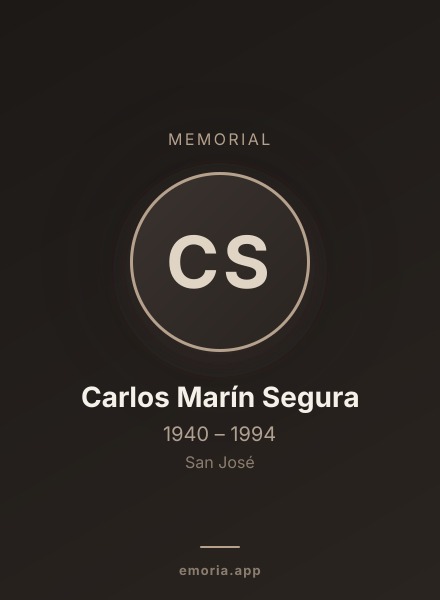 Memorial portrait of Carlos Marín Segura