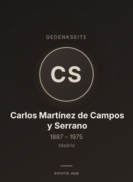 Gedenkportrait von Carlos Martínez de Campos y Serrano