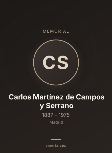 Memorial portrait of Carlos Martínez de Campos y Serrano
