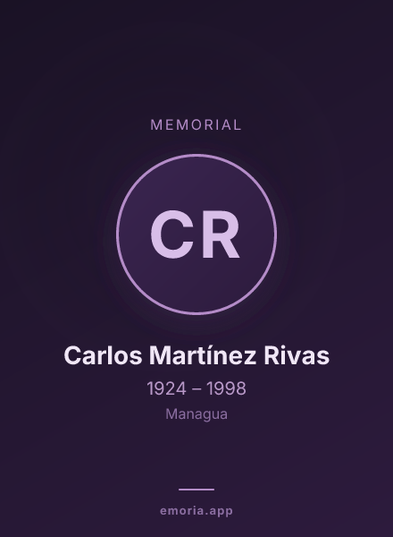 Memorial portrait of Carlos Martínez Rivas