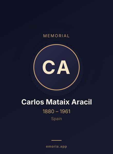 Memorial portrait of Carlos Mataix Aracil