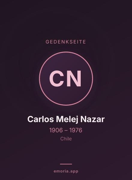 Gedenkportrait von Carlos Melej Nazar