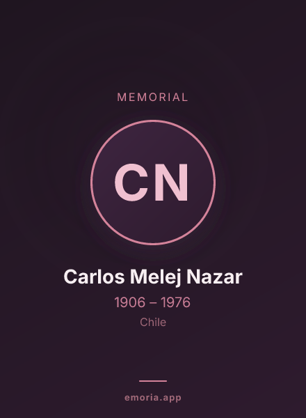 Memorial portrait of Carlos Melej Nazar