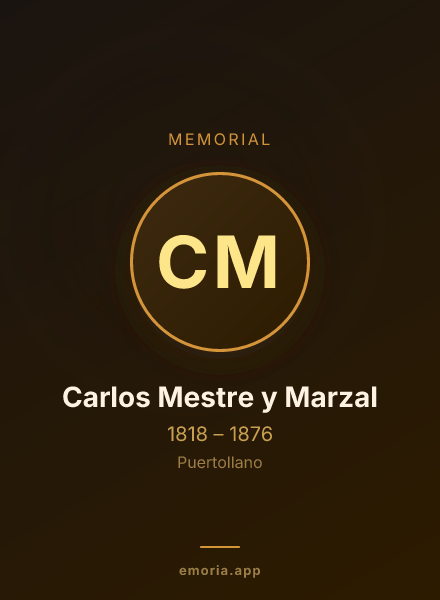 Memorial portrait of Carlos Mestre y Marzal