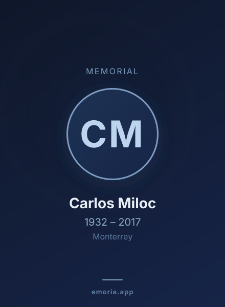 Memorial portrait of Carlos Miloc