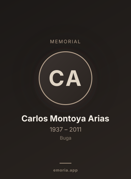 Memorial portrait of Carlos Montoya Arias