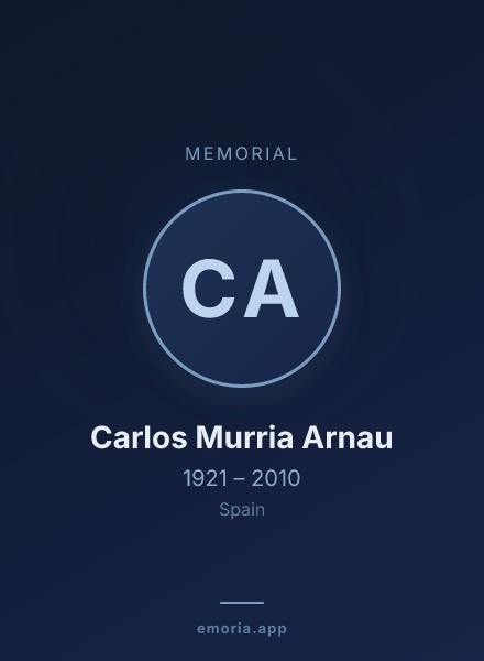Memorial portrait of Carlos Murria Arnau