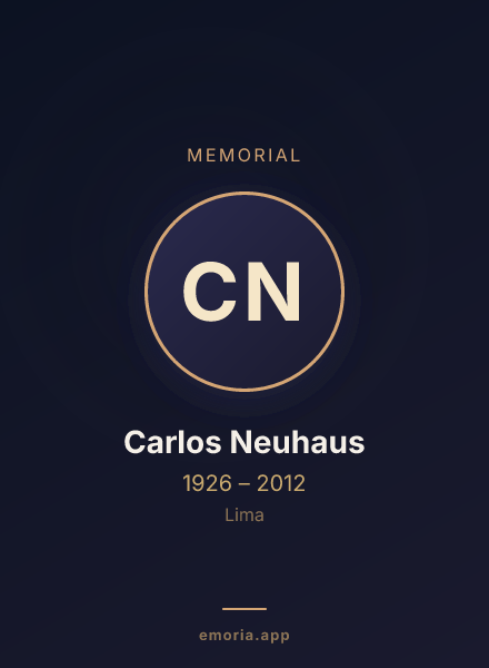Memorial portrait of Carlos Neuhaus