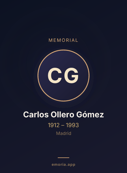 Memorial portrait of Carlos Ollero Gómez
