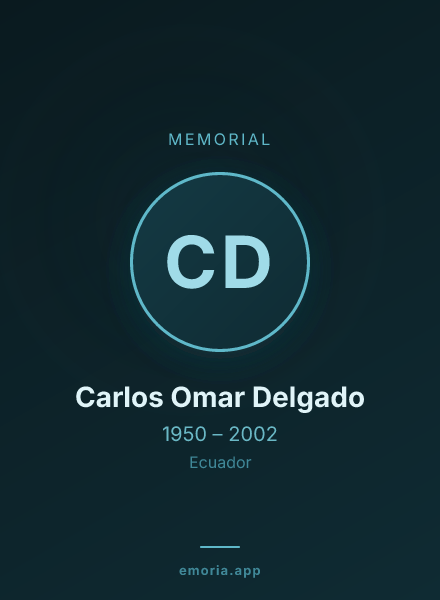Memorial portrait of Carlos Omar Delgado