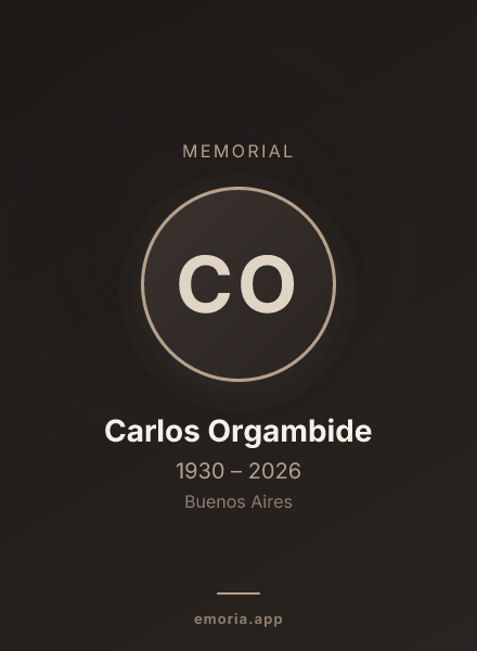 Memorial portrait of Carlos Orgambide