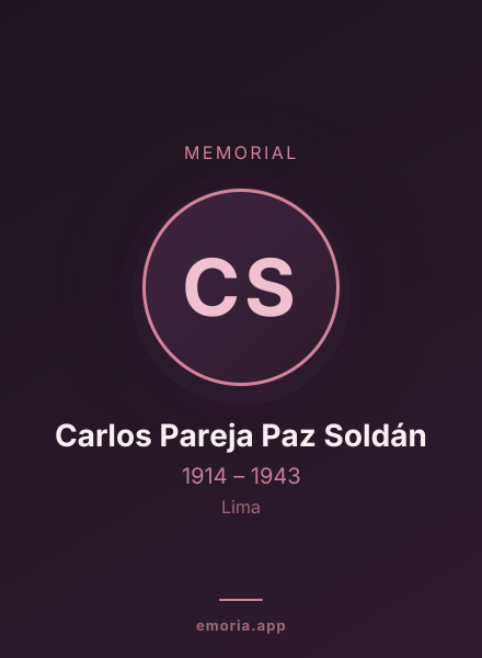 Memorial portrait of Carlos Pareja Paz Soldán
