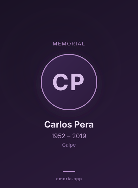 Memorial portrait of Carlos Pera