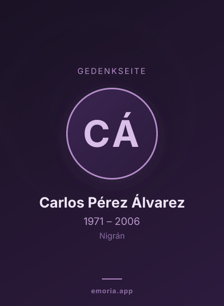 Gedenkportrait von Carlos Pérez Álvarez