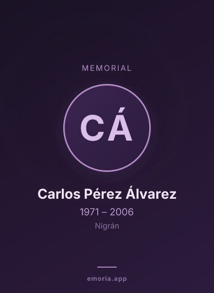 Memorial portrait of Carlos Pérez Álvarez