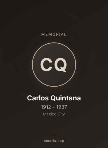 Memorial portrait of Carlos Quintana