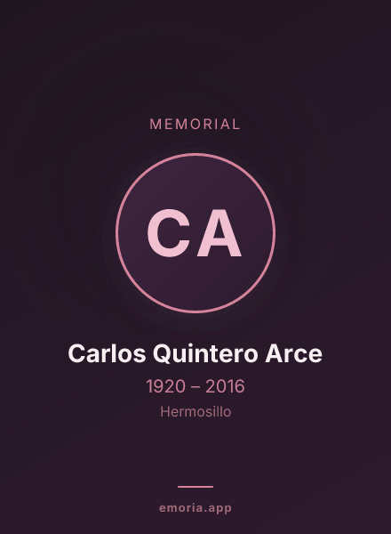Memorial portrait of Carlos Quintero Arce