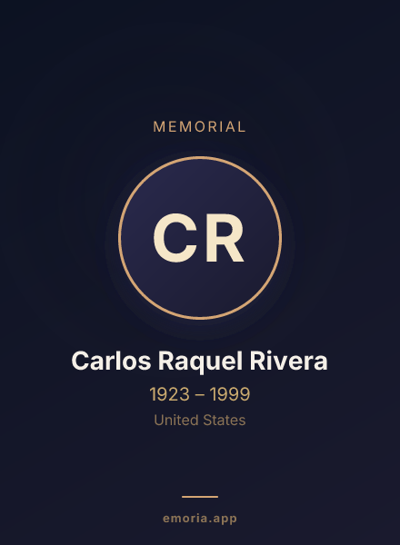 Memorial portrait of Carlos Raquel Rivera