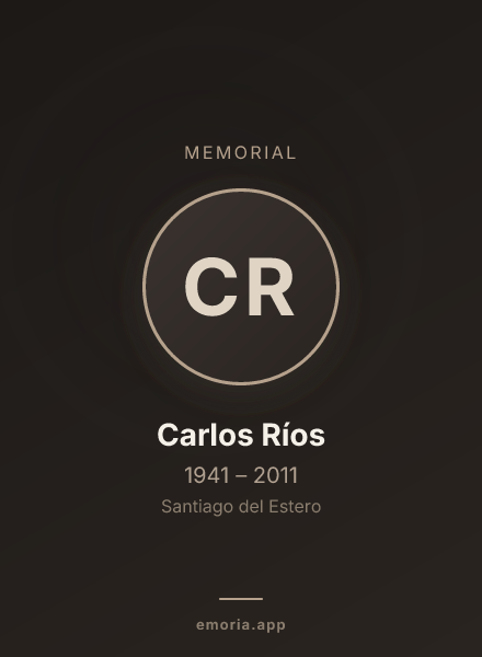Memorial portrait of Carlos Ríos