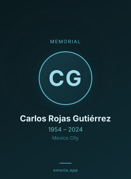 Memorial portrait of Carlos Rojas Gutiérrez