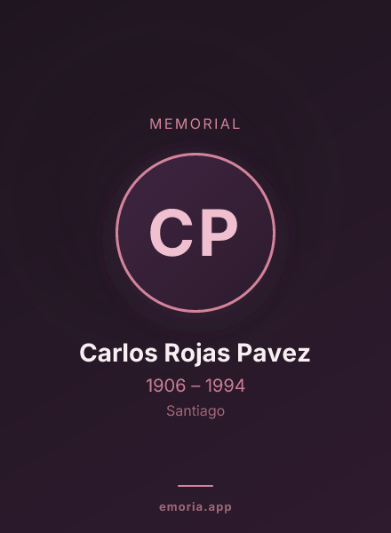 Memorial portrait of Carlos Rojas Pavez