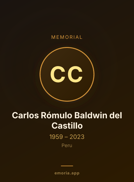 Memorial portrait of Carlos Rómulo Baldwin del Castillo