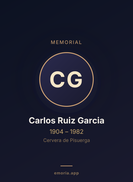 Memorial portrait of Carlos Ruiz Garcia